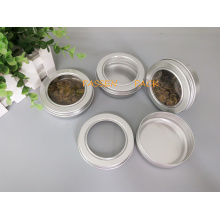 100g Aluminum Tea Tin Can with Pet Window Screw Lid (PPC-ATC-100)